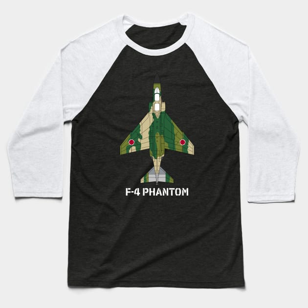 F-4 Phantom II (JASDF 2) Baseball T-Shirt by BearCaveDesigns